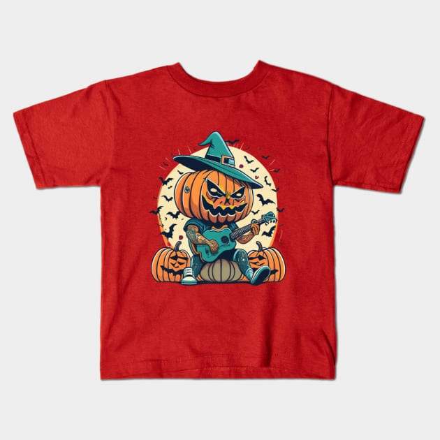 Coolest Pumpkin In The Patch Kids T-Shirt by BukovskyART